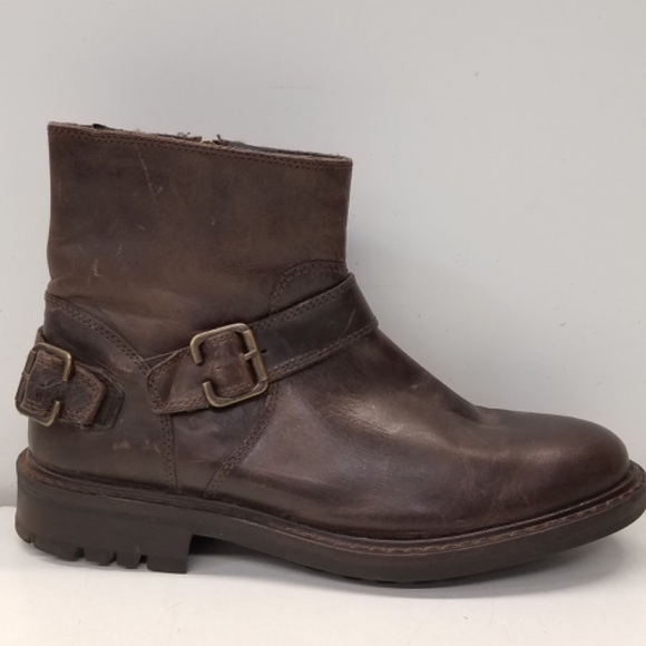 Franco Fortini Borris Genuine Leather Ankle Zip Buckle Boots - Picture 2 of 6